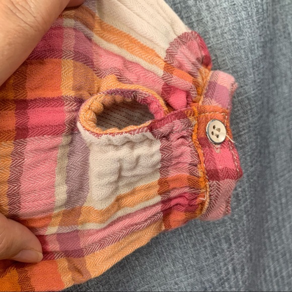 Free People Boho Ruffled Siena Plaid Pullover Top - Picture 10 of 10